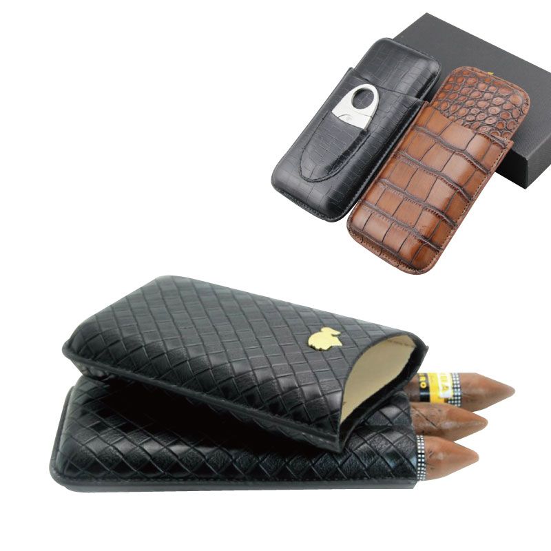 Viaggio 3 conti Portable Leather Cigar Case
